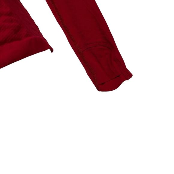 Athleta Red Long Sleeve Performance Workout Top Thumb Holes Athletic Shirt - Picture 2 of 4
